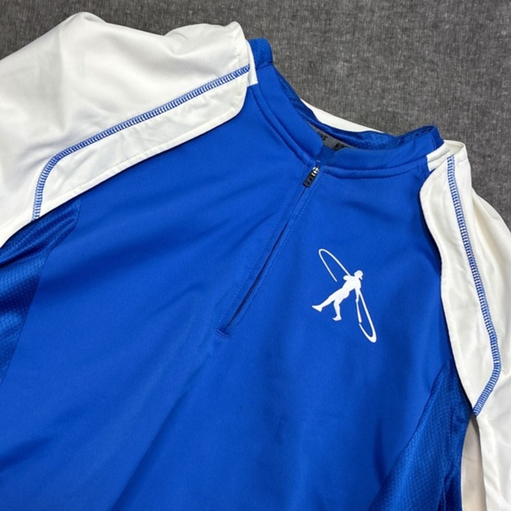 Vintage Nike Swingman Therma-FIT Convertible Pullover Shirt Men Large Blue White